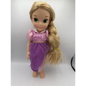Disney Princess Rapunzel Toddler Doll 15” Blonde Hair Green Eyes Purple Dress